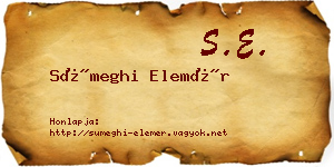Sümeghi Elemér névjegykártya